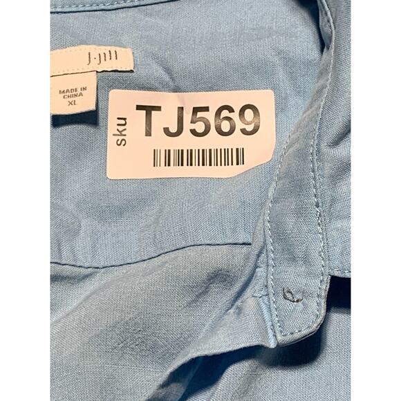 J.Jill Pure Jill Button Up Top Women Size XL Blue 100% Lyocel Long Sleeve - Picture 13 of 13